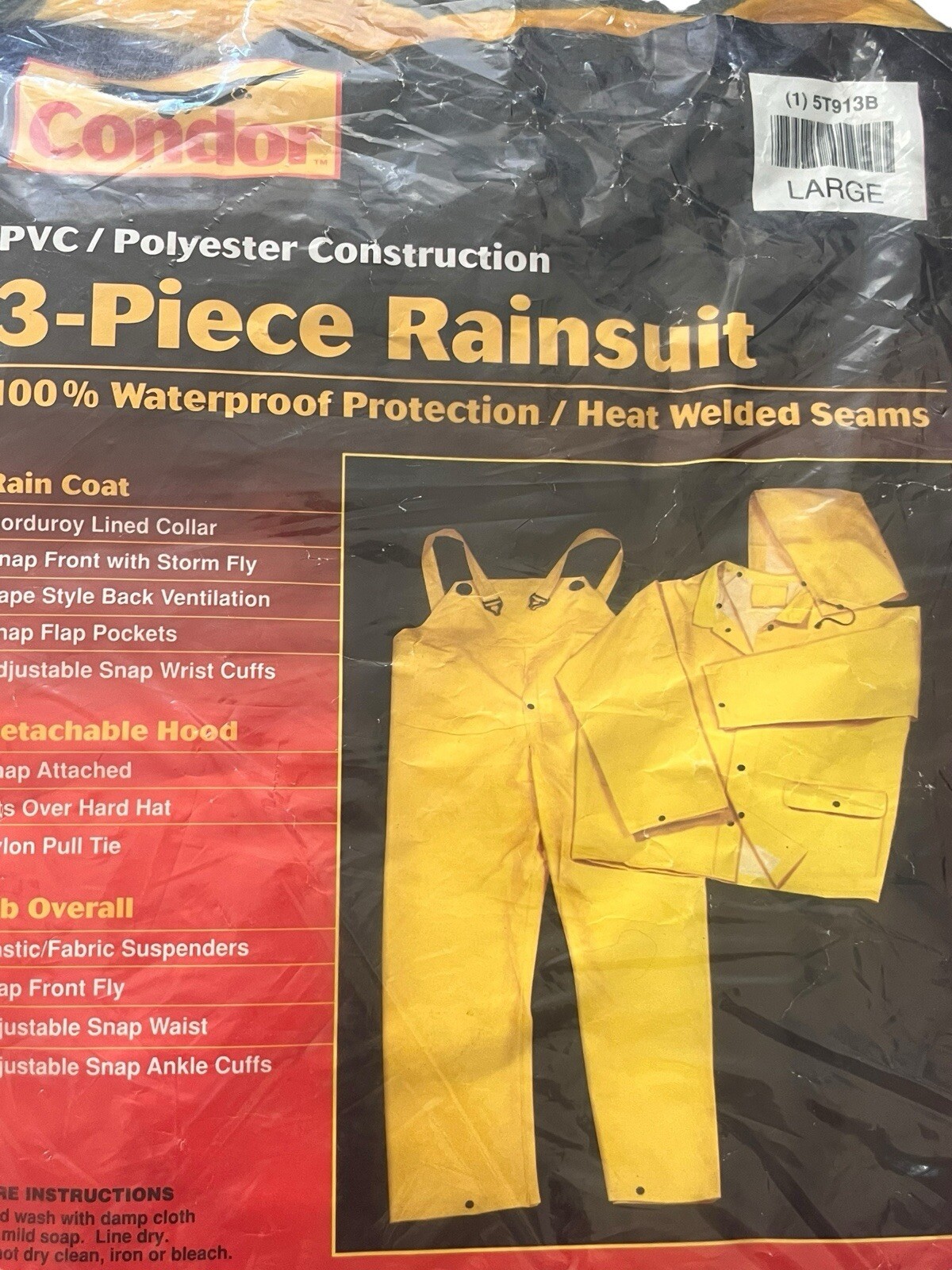 New Condor 3-PC RAINSUIT Heavy pvc Duty PVC Protective Gear XXX -LARGE - Image 5