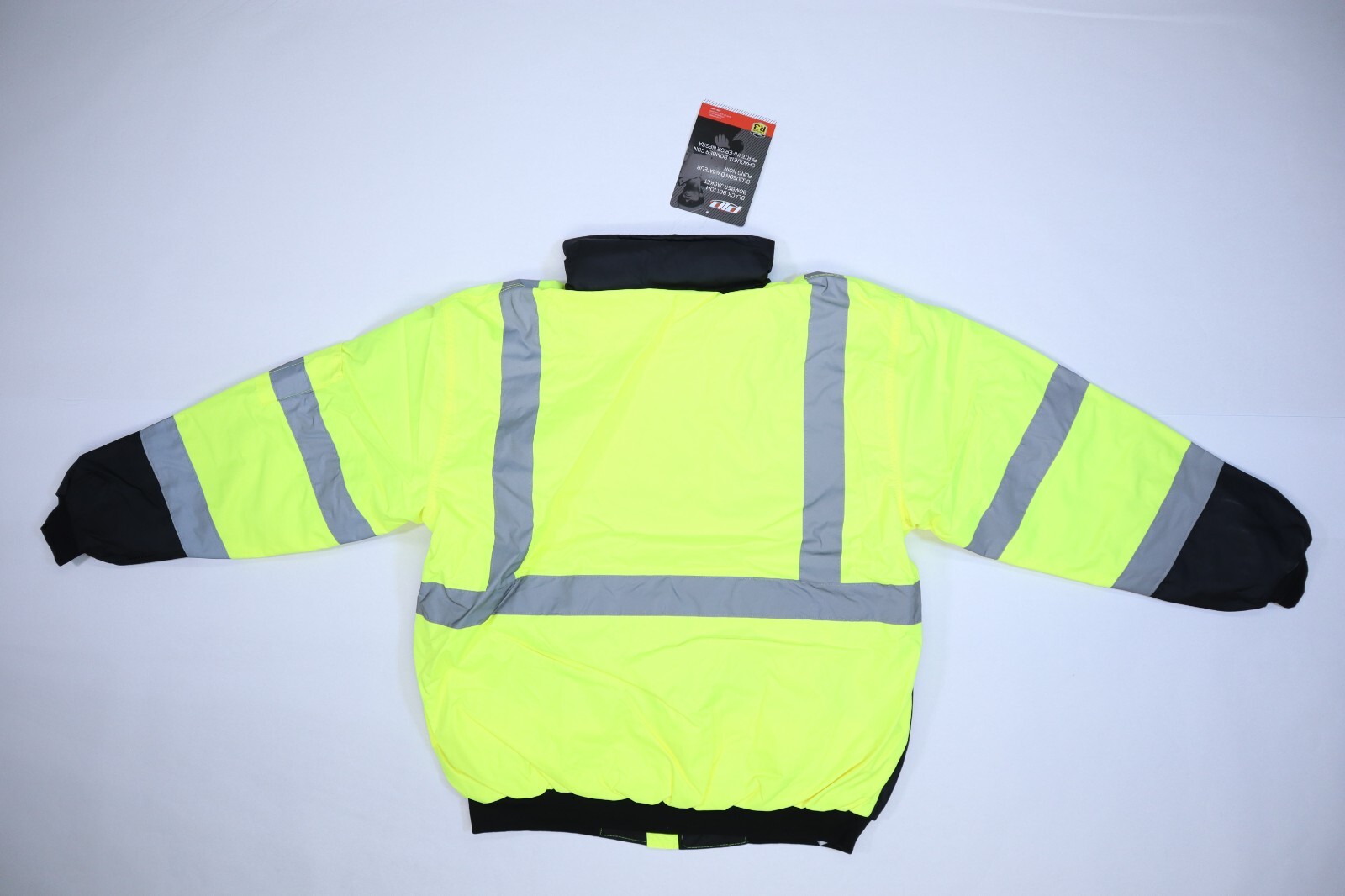 PIP Protective Industrial ANSI R3 Bomber Jacket Hi Vis Lime Yellow Black Mens L - Image 3