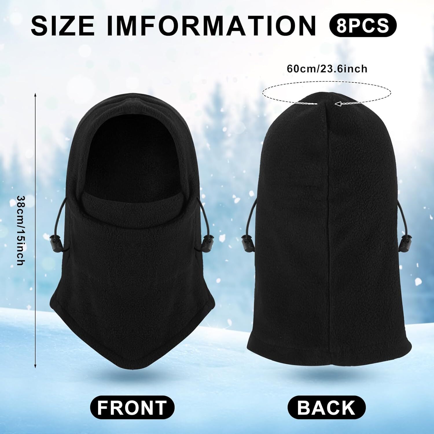 Thermal Balaclava Hood Winter Face Mask Head Cover for Cold Weather Neck Warmer - Image 2
