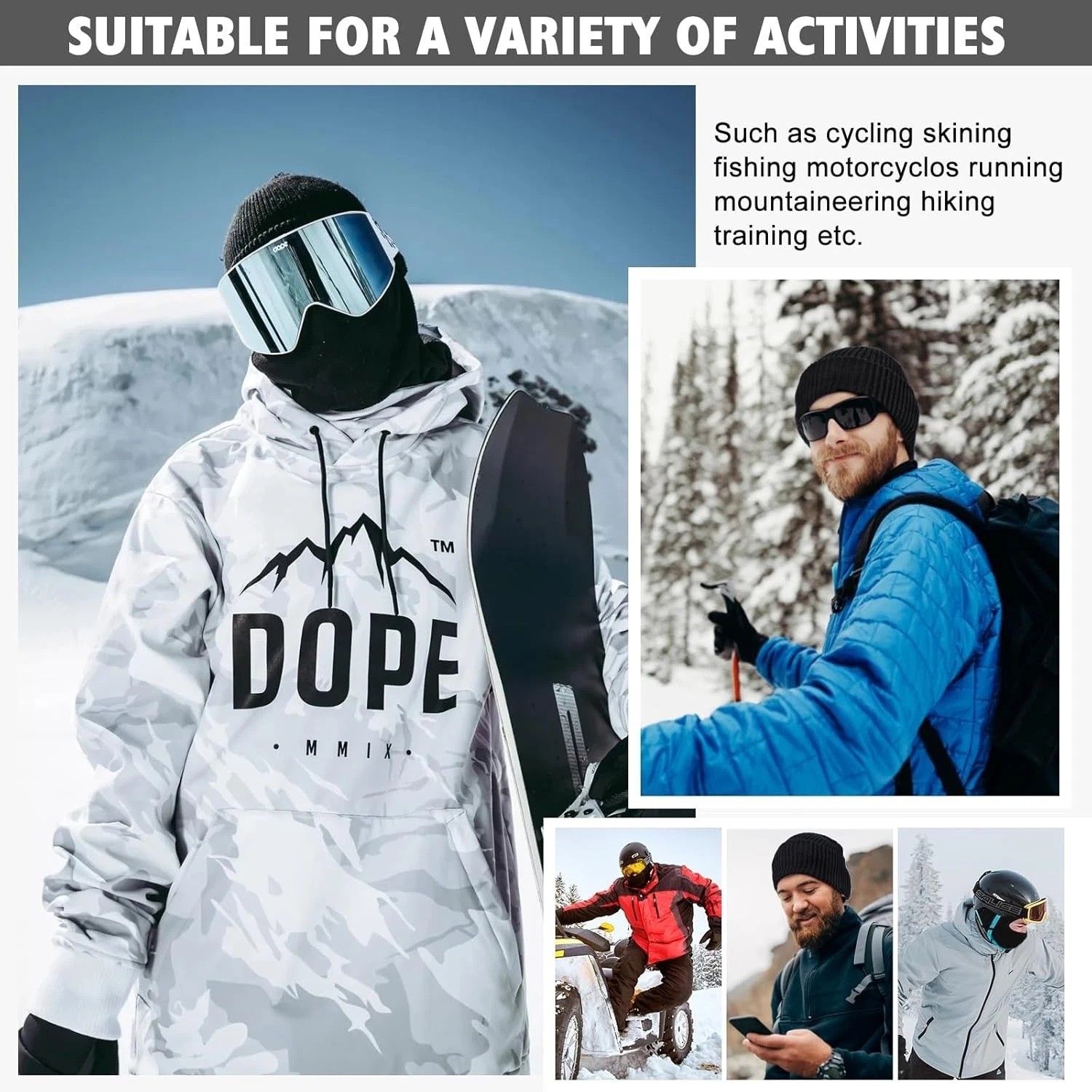 Winter Balaclava Ski Full Face Mask Windproof Fleece Neck Warm for Cold Weather - Image 2