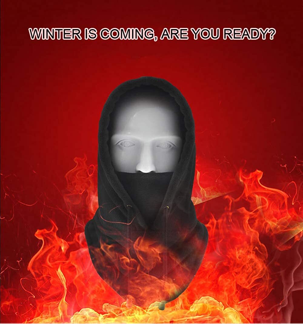 Balaclava Skiing Cover - Extreme Cold Weather Face Hat - Heavyweight Fleece Hood - Image 3