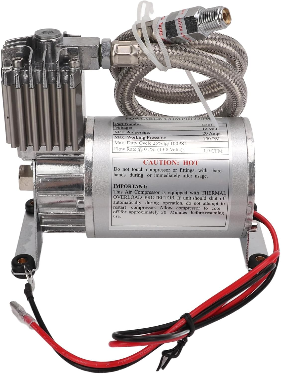 Compresor de Aire Resistente Portátil Metal Universal 12V 150 PSI Vehículos Yate Bo-