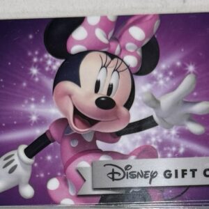 WALT DISNEY GIFT CARD MINNIE MOUSE PINK BOW and PINK DRESS PURPLE- No Cash Value