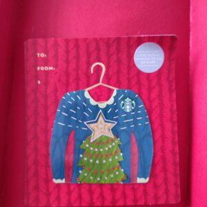 2016 Starbucks Ugly Sweater Gift Card Christmas Holiday