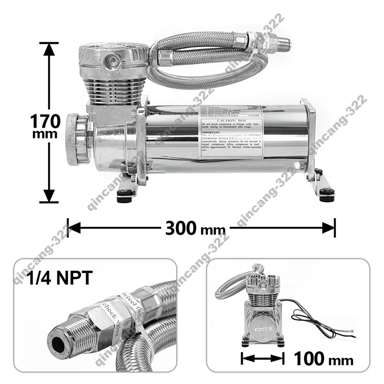 Compresor/bomba suspensión neumática coche 12V 480C 200 PSI OUTLET 3/8NPT o 1/4NPT- - Image 3
