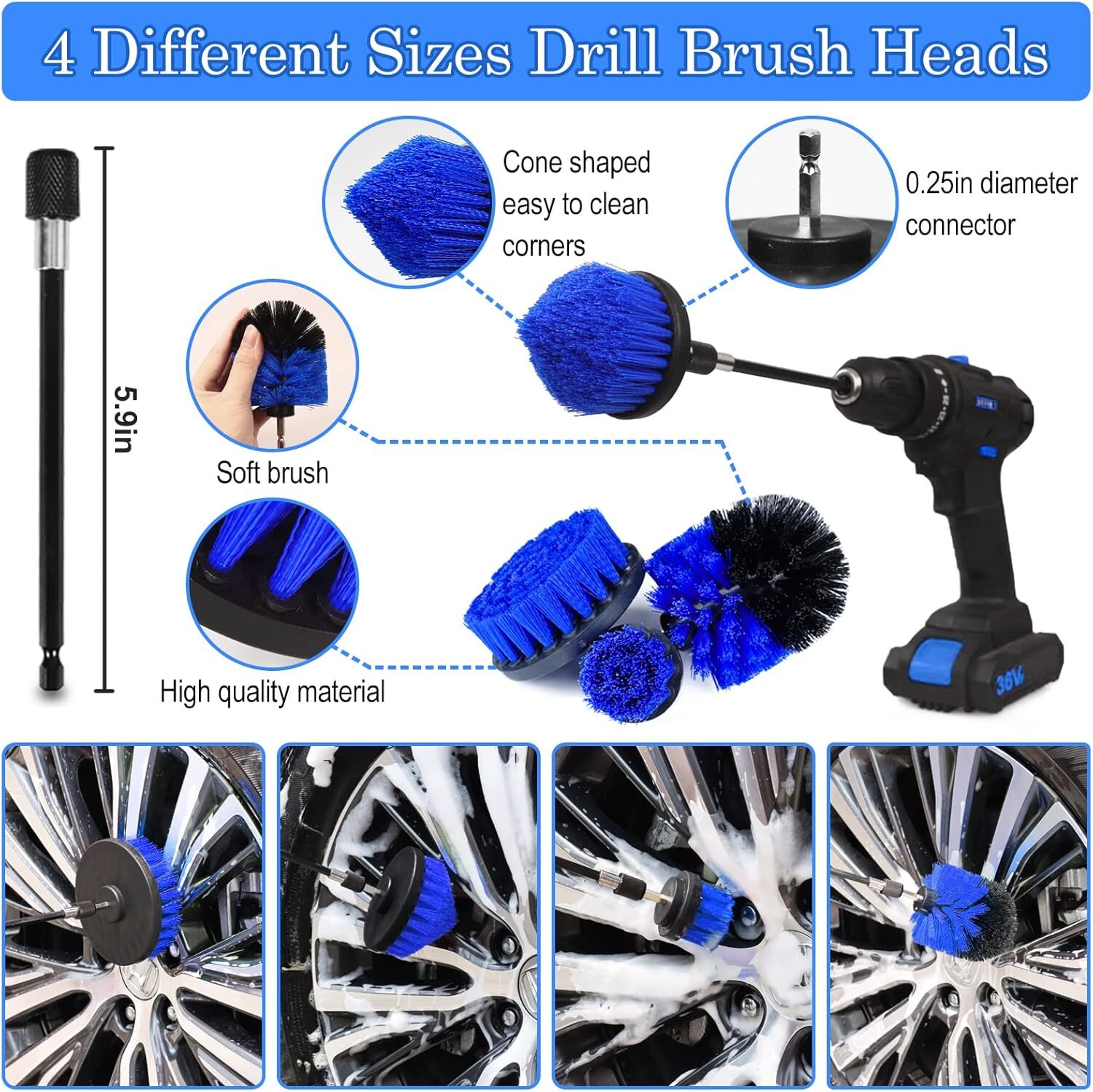 27Pcs Car Detailing Accessories Set - Car Wheel Tire Brushes with Tool Box Kit - Image 4