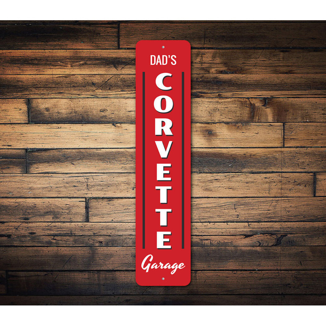 Vertical Chevy Corvette Garage Metal Sign Chevrolet Automotive Car Man Cave - Image 2