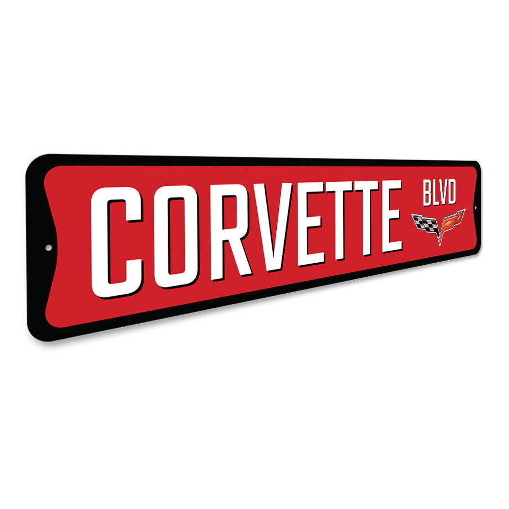 Chevy Corvette Blvd Metal Sign Chevrolet Automotive Car Man Cave Sports - Image 3