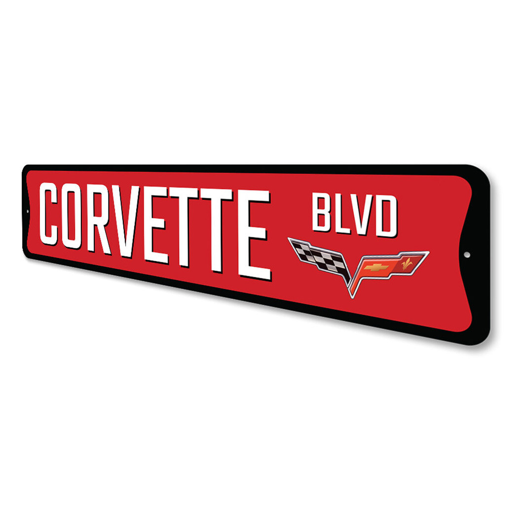 Chevy Corvette Blvd Metal Sign Chevrolet Automotive Car Man Cave Sports - Image 4