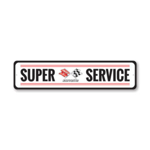 Chevy Corvette Super Service Metal Sign Chevrolet Automotive Car Man Cave Sports