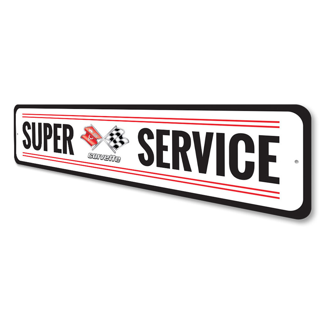 Chevy Corvette Super Service Metal Sign Chevrolet Automotive Car Man Cave Sports - Image 4