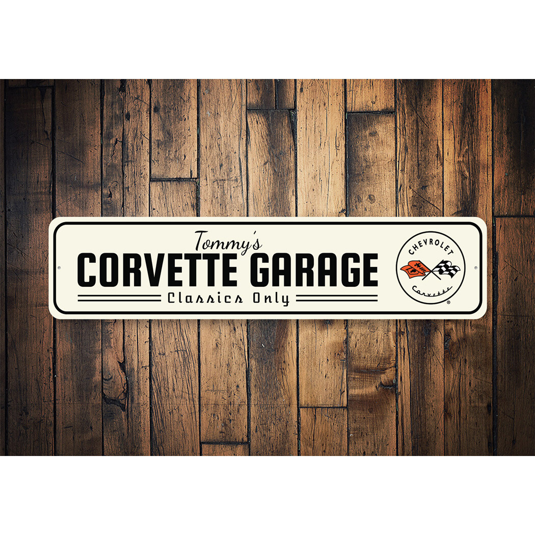Chevy Corvette Garage Aluminum Metal Sign Chevrolet Automotive Car Man Cave - Image 2