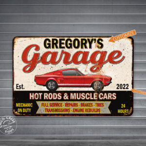 Personalized Garage Sign Man Cave Décor Gift Automotive Mechanic 108122002025