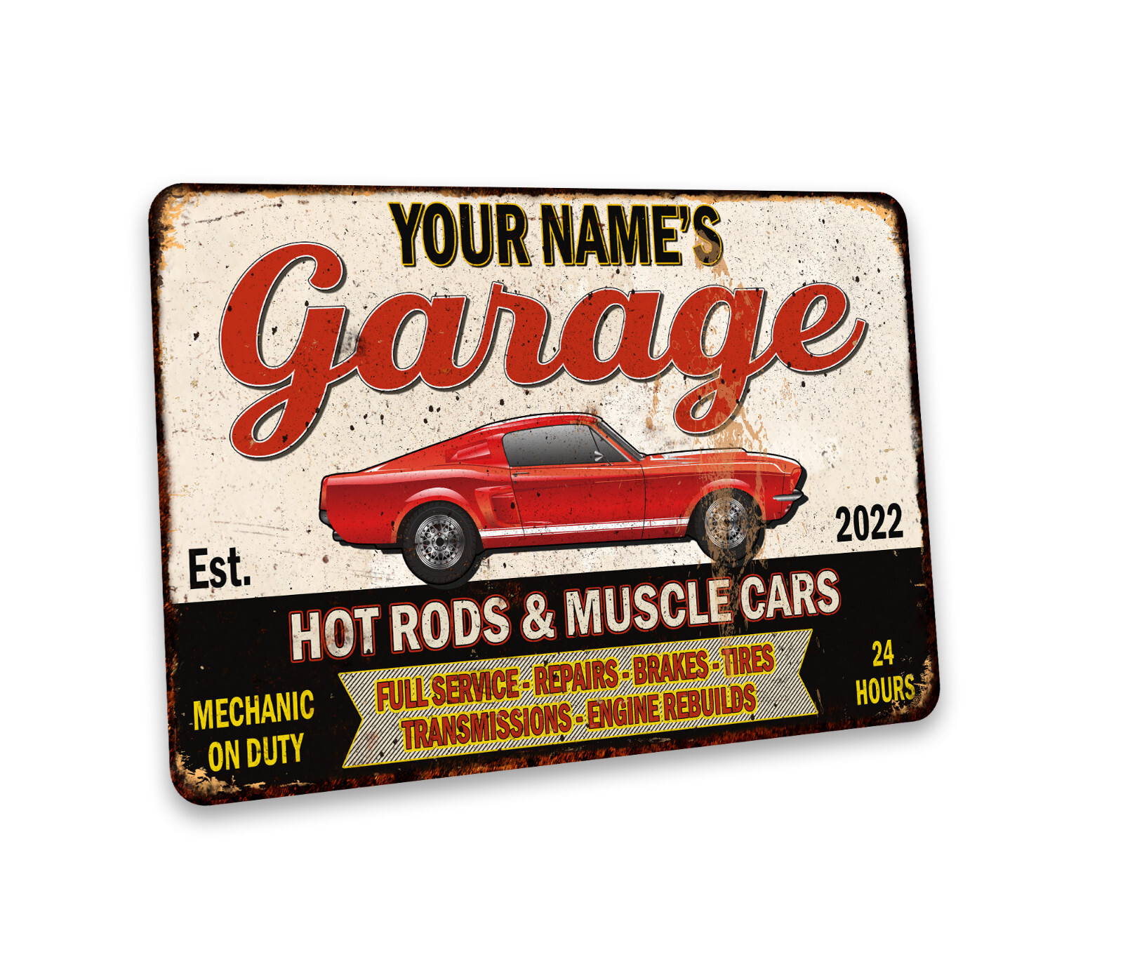 Personalized Garage Sign Man Cave Décor Gift Automotive Mechanic 108122002025 - Image 2