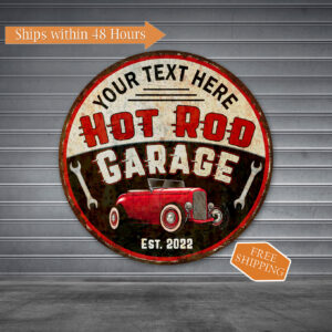 Personalized Hot Rod Garage Sign Man Cave Shop Mechanic Auto Decor 100142002001