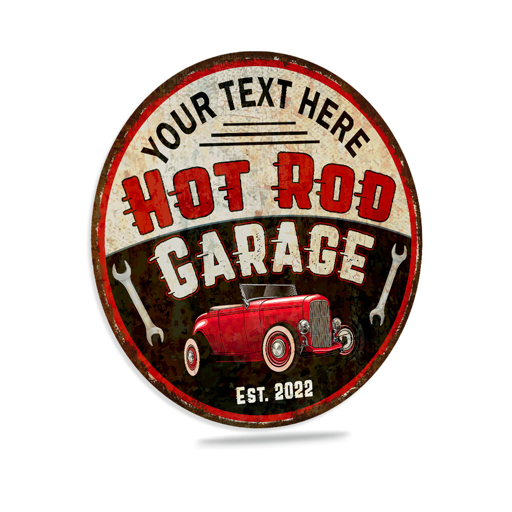 Personalized Hot Rod Garage Sign Man Cave Shop Mechanic Auto Decor 100142002001 - Image 3