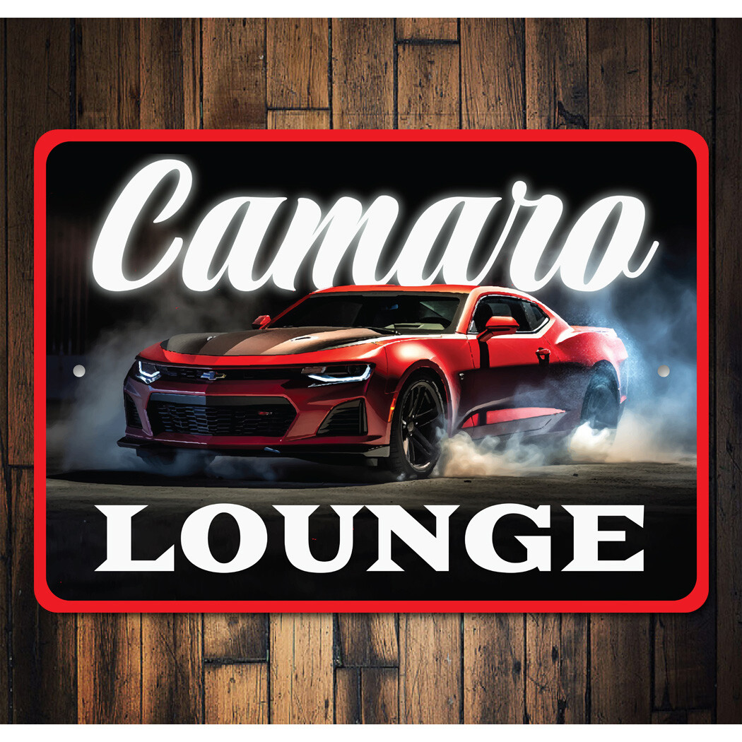 Chevy Camaro Lounge Aluminum Sign Chevrolet Automotive Car Man Cave Sports - Image 2