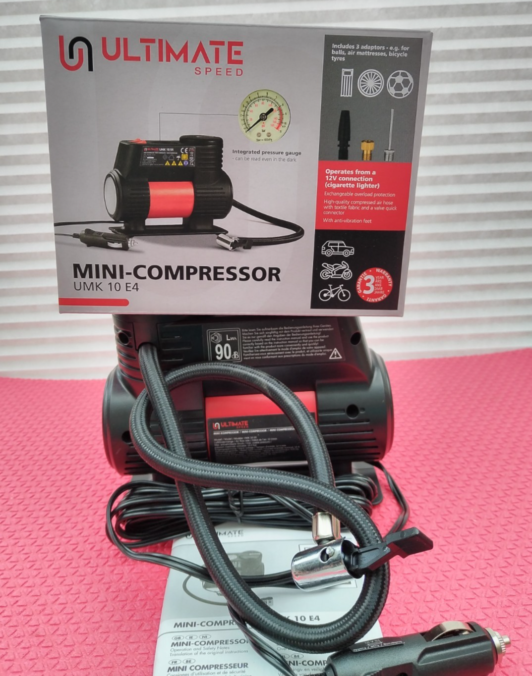 MINI COMPRESOR DE AIRE UMK 10 E4 – 12V – 10.3 Bar 150 psi y LUZ DELANTERA 🚘🚙🚗- - Image 4