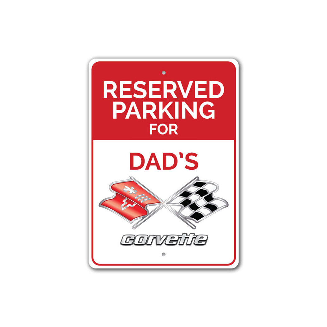Reserved Parking Chevy Corvette Metal Sign Chevrolet Automotive Car Man Cave