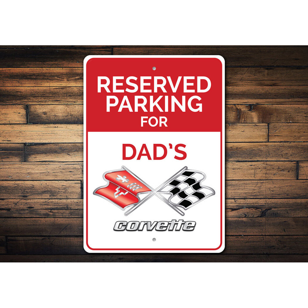 Reserved Parking Chevy Corvette Metal Sign Chevrolet Automotive Car Man Cave - Image 2