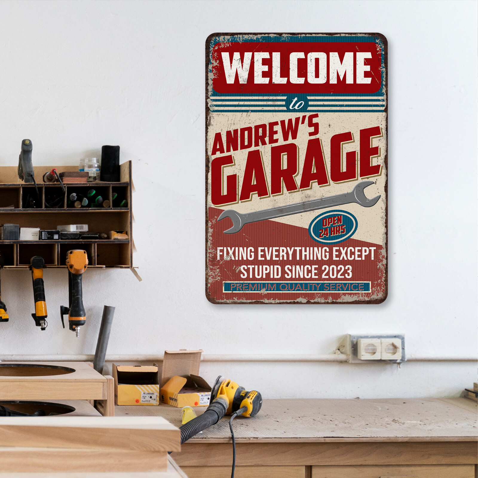 Custom Garage Sign Man Cave Gift for Men Dad Father Metal Sign Auto 108120129004 - Image 2