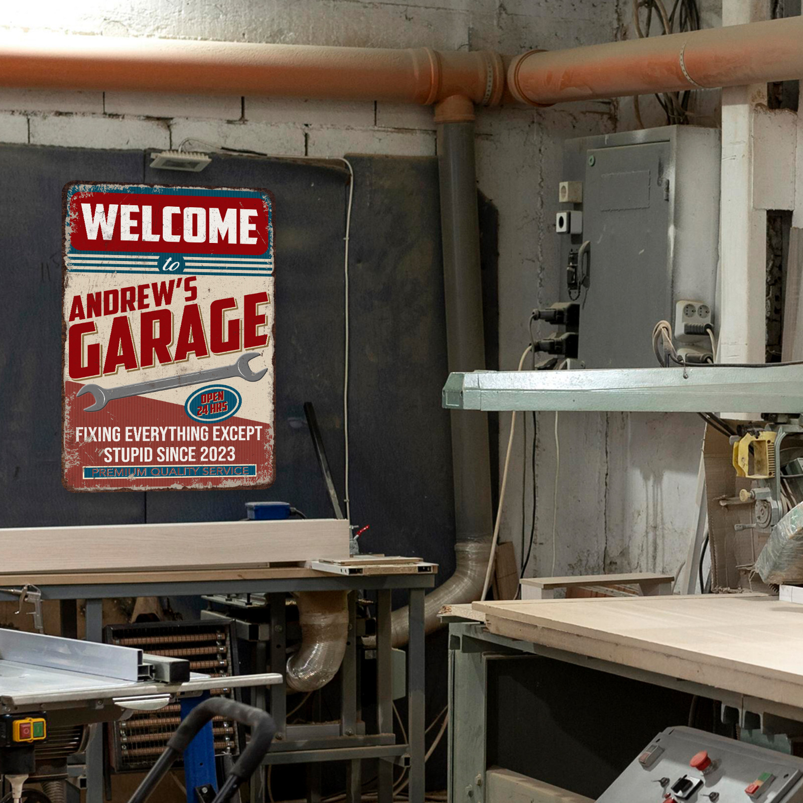 Custom Garage Sign Man Cave Gift for Men Dad Father Metal Sign Auto 108120129004 - Image 3