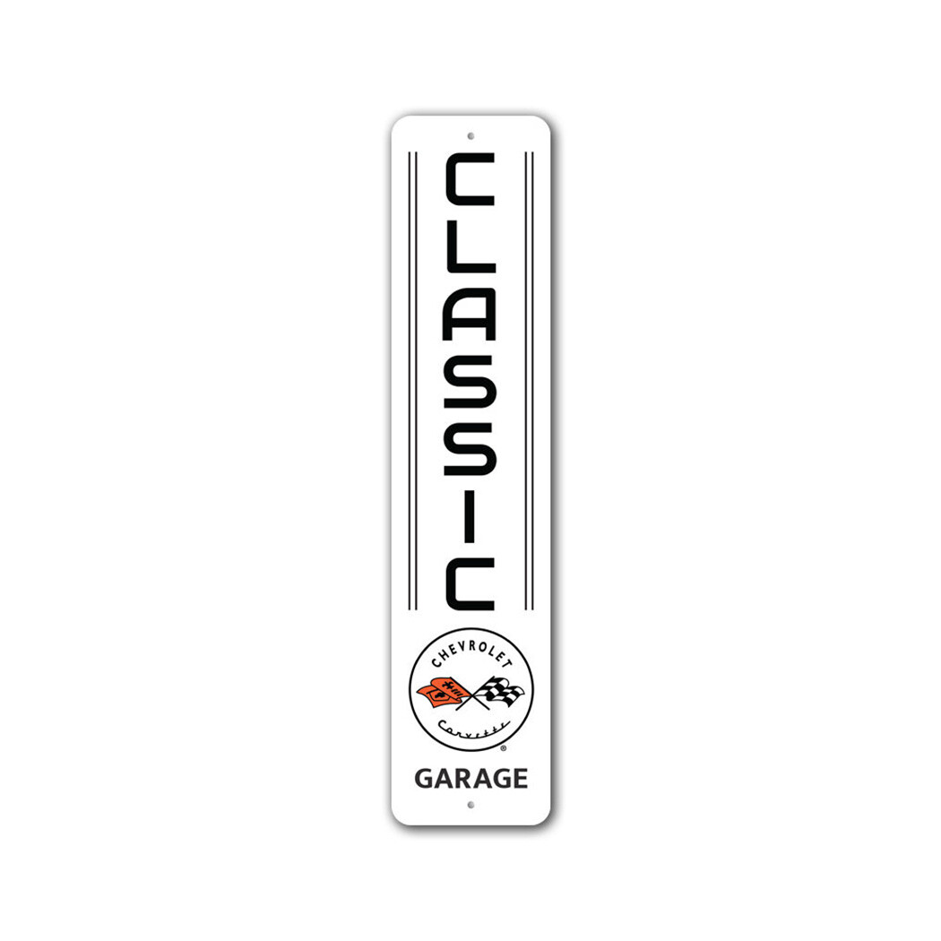Classic Garage Chevy Corvette Metal Sign Chevrolet Automotive Car Man Cave Sport