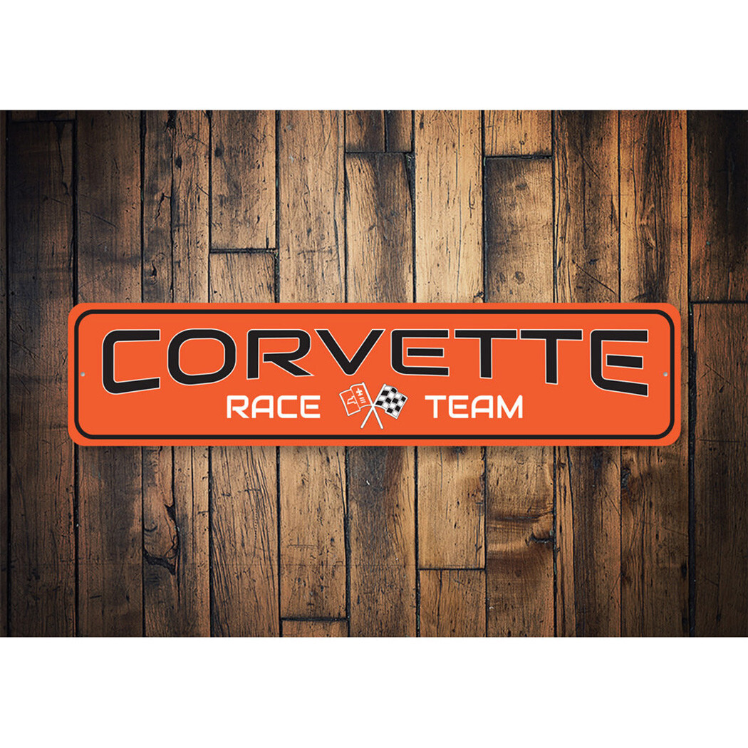 Chevy Corvette Race Team Metal Sign Chevrolet Automotive Car Man Cave Sports - Image 2