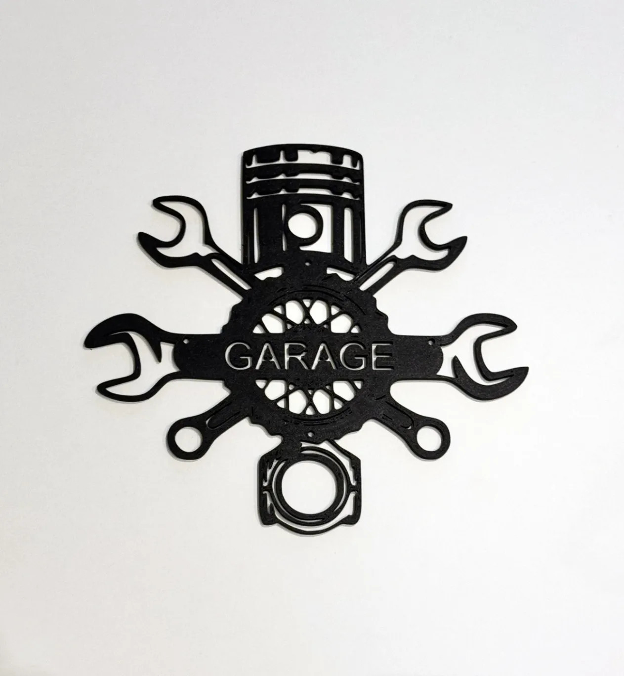 Garage Sign Metal Wall Art Piston Wrench Mechanic Automotive Decor Man Cave - Image 2