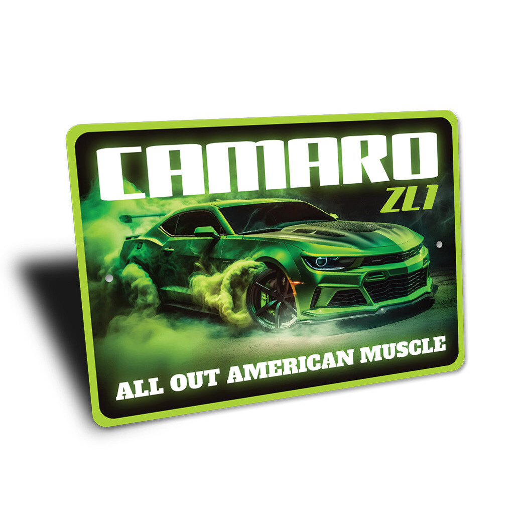 Chevy Camaro ZL1 All Out American Muscle Sign Chevrolet Automotive Car Man Cave - Image 3