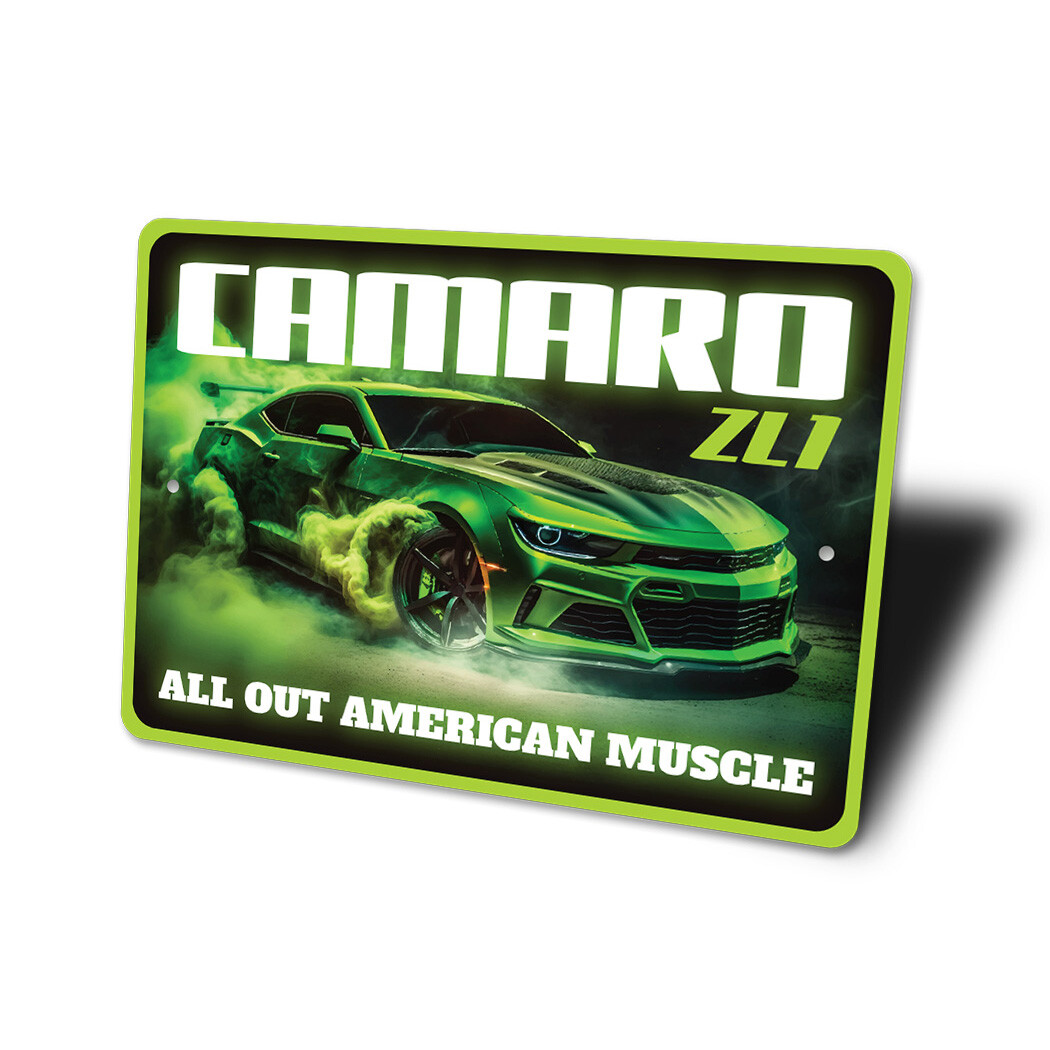 Chevy Camaro ZL1 All Out American Muscle Sign Chevrolet Automotive Car Man Cave - Image 4