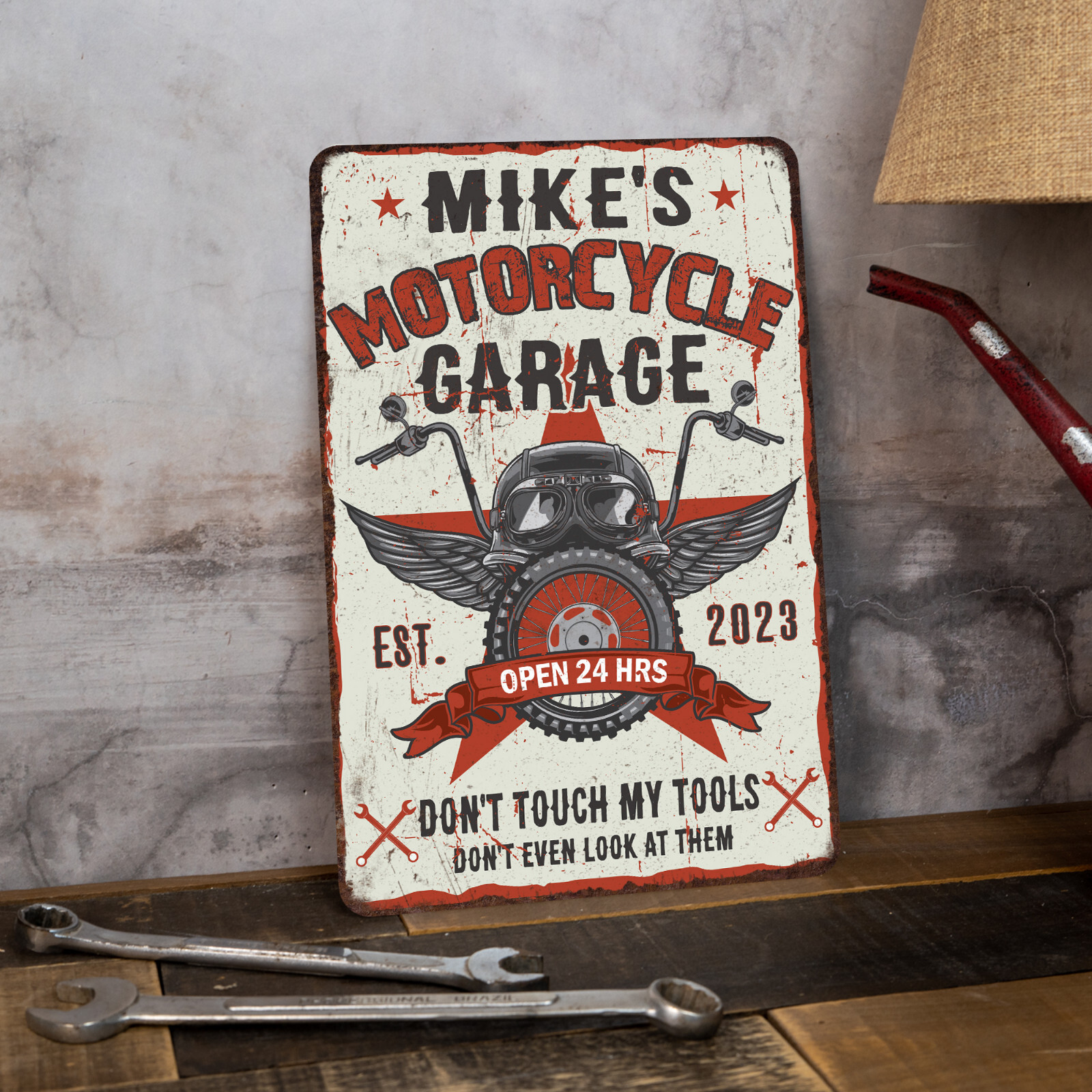 Custom Garage Sign Motorcycle Man Cave Gift for Men Metal Sign Auto 108120129002 - Image 2