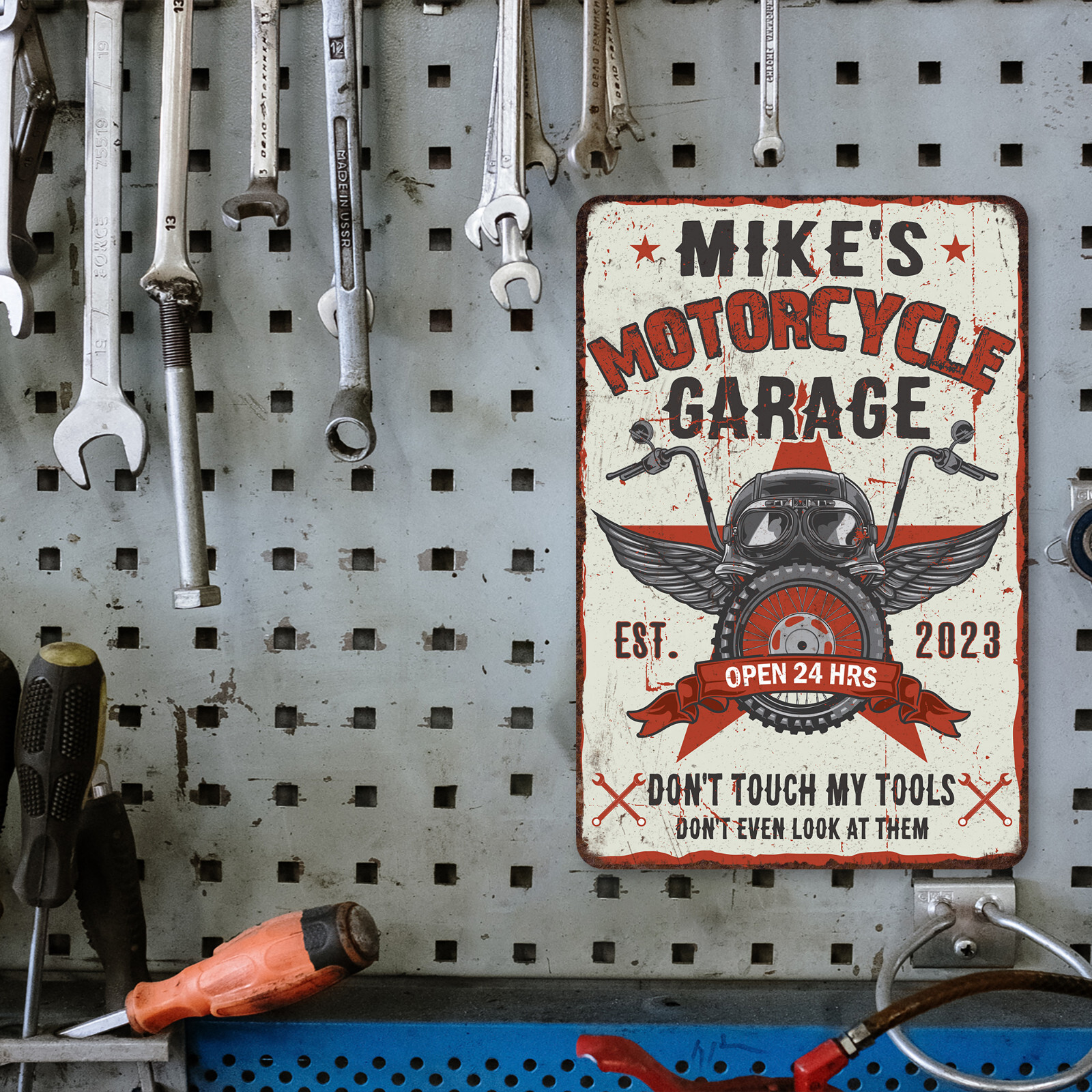 Custom Garage Sign Motorcycle Man Cave Gift for Men Metal Sign Auto 108120129002 - Image 3