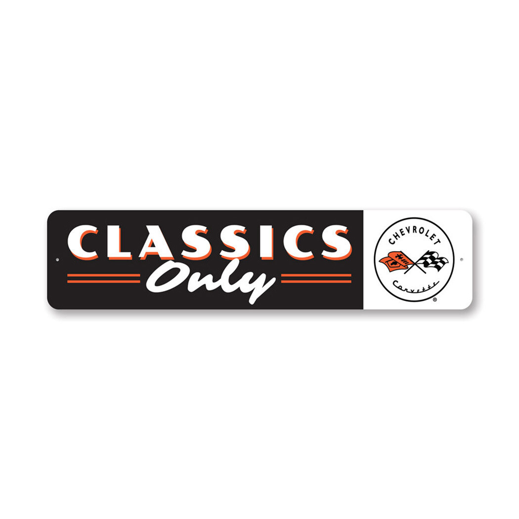 Classics Only Chevy Corvette Metal Sign Chevrolet Automotive Car Man Cave Sports