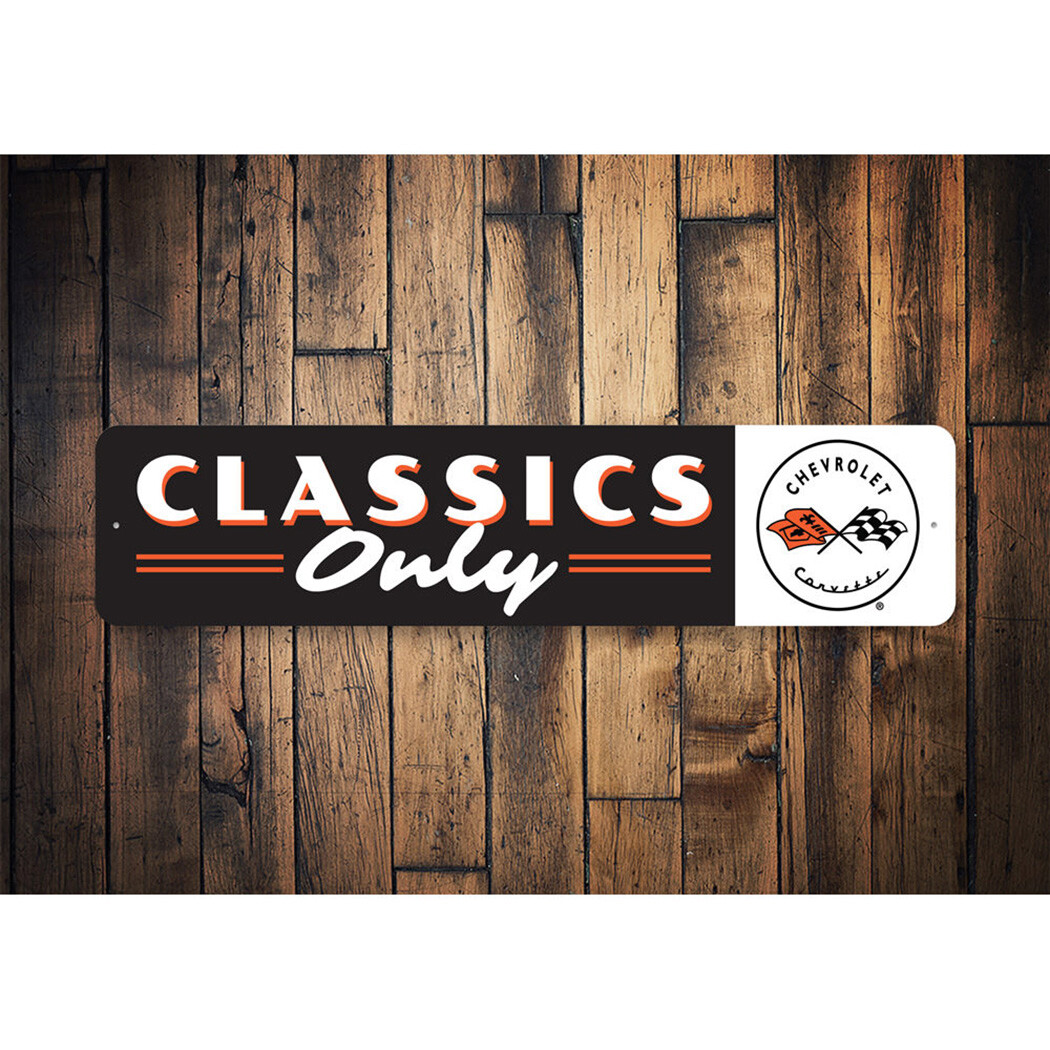 Classics Only Chevy Corvette Metal Sign Chevrolet Automotive Car Man Cave Sports - Image 2