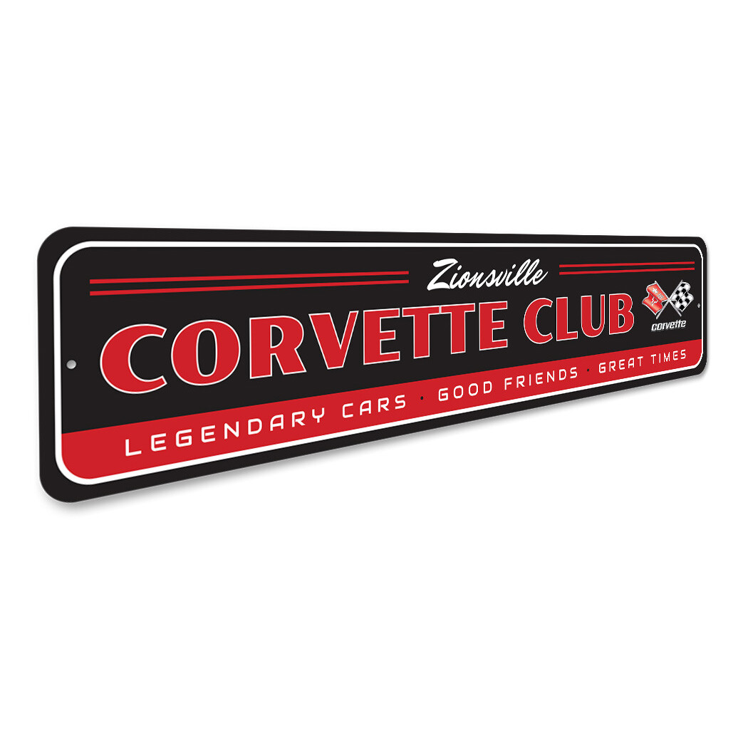Chevy Corvette Club Aluminum Metal Sign Chevrolet Automotive Car Man Cave Sports - Image 3
