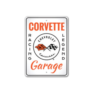 Vintage Chevy Corvette Garage Metal Sign Chevrolet Automotive Car Man Cave Retro