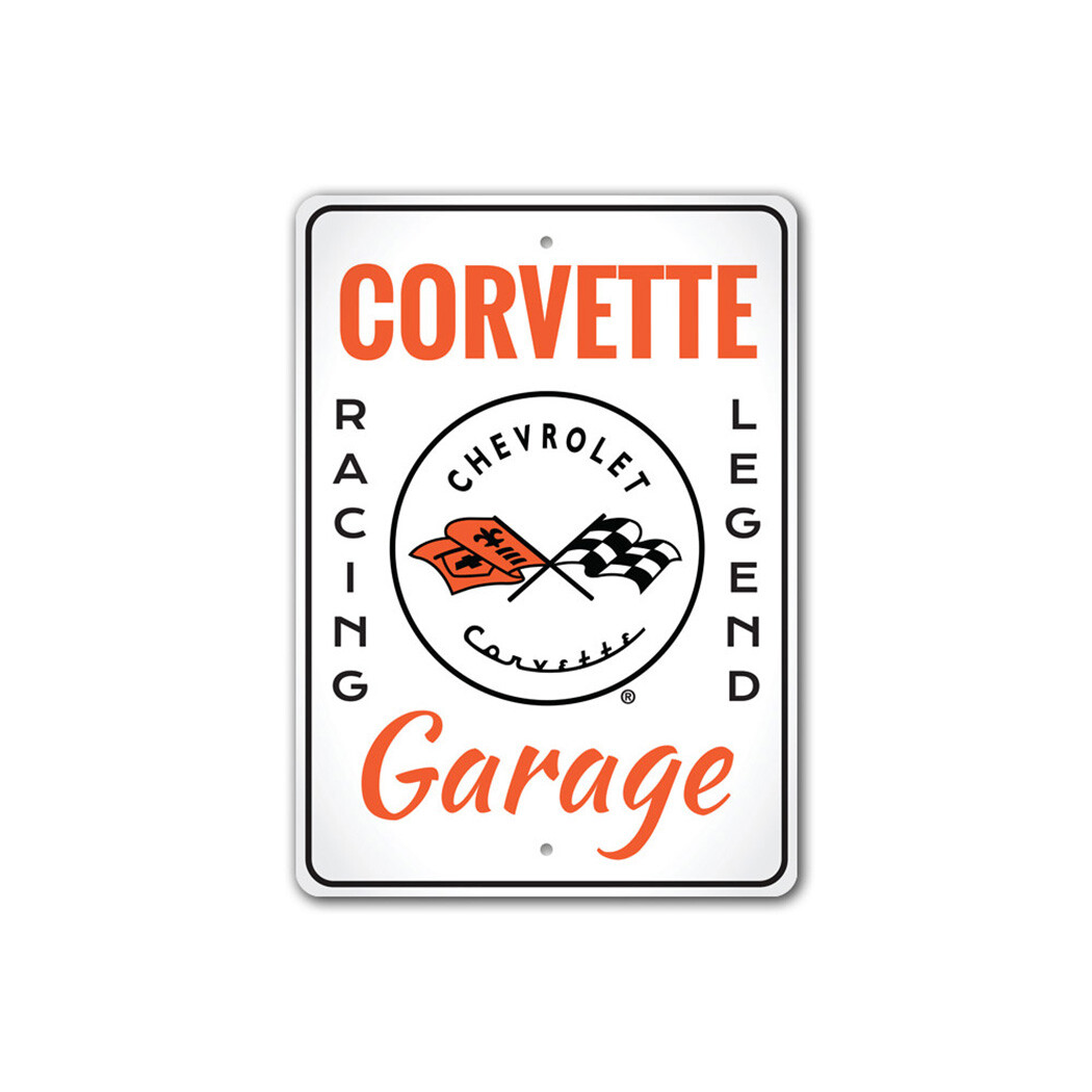 Vintage Chevy Corvette Garage Metal Sign Chevrolet Automotive Car Man Cave Retro
