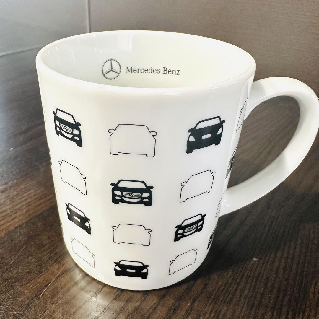 Mercedes-Benz White Ceramic Car Silhouette Mug Novelty Used - Image 2