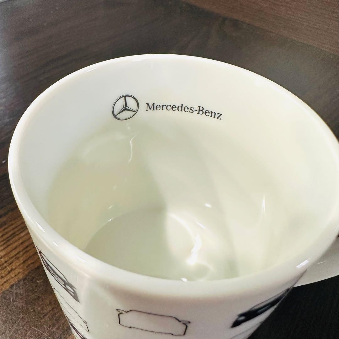 Mercedes-Benz White Ceramic Car Silhouette Mug Novelty Used - Image 3