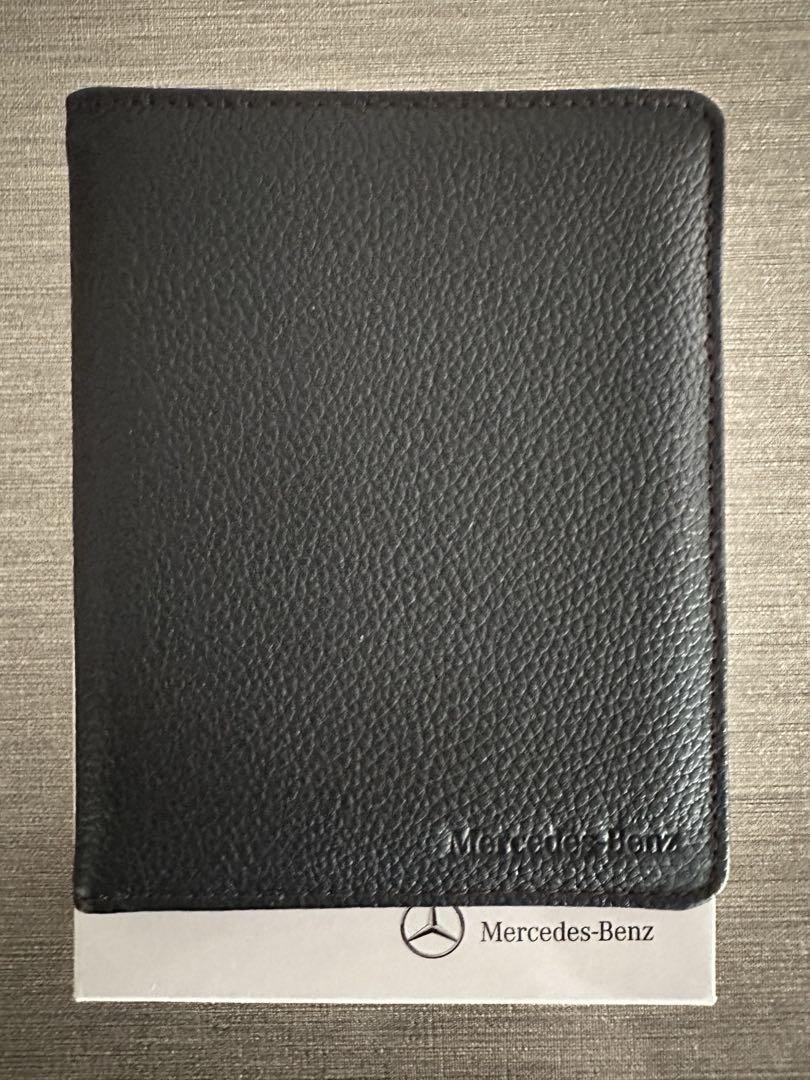 Mercedes-Benz Leather Passport Case Black & Red Novelty Travel Accessories Used