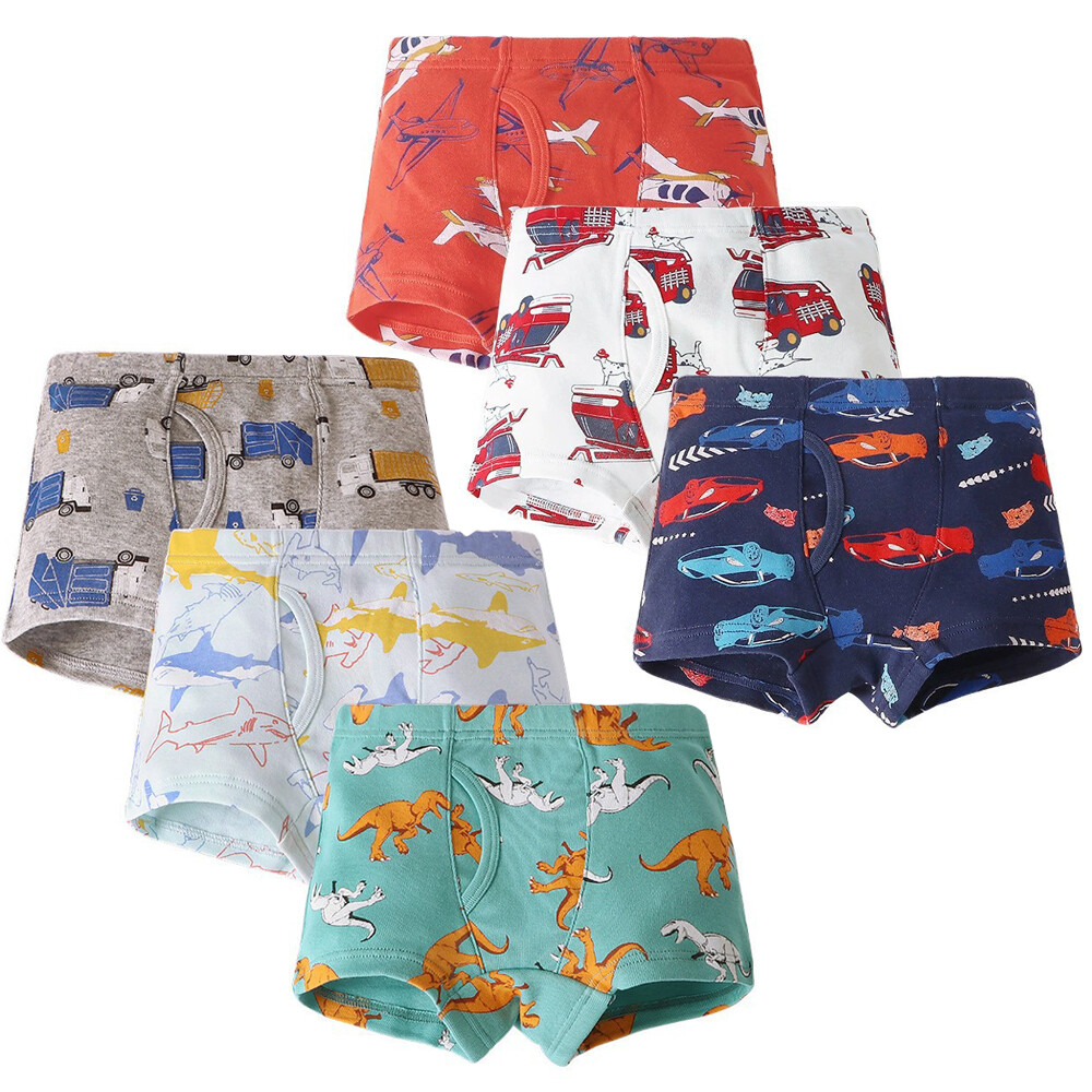 6 Pack Boys' Dinosaurs Underwear Boxer Briefs Toddler Cotton Training Boyshorts - Image 2