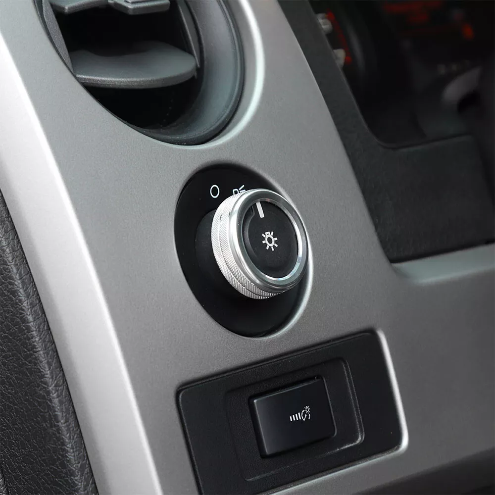 Anillo de ajuste de perilla 4x4 interruptor de faros para Ford F-150 09-14 accesorios plateados 4 piezas- - Image 5