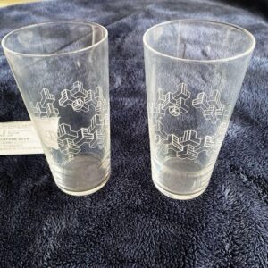 Mercedes Benz Beer Glass Pair 15cm Tall Novelty Collectible Used