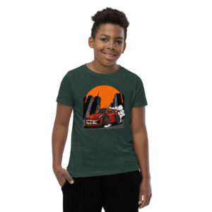 Monster Car Youth T-Shirt, Kids Children`s Racing Comic Cartoon Movie Hot Wheels