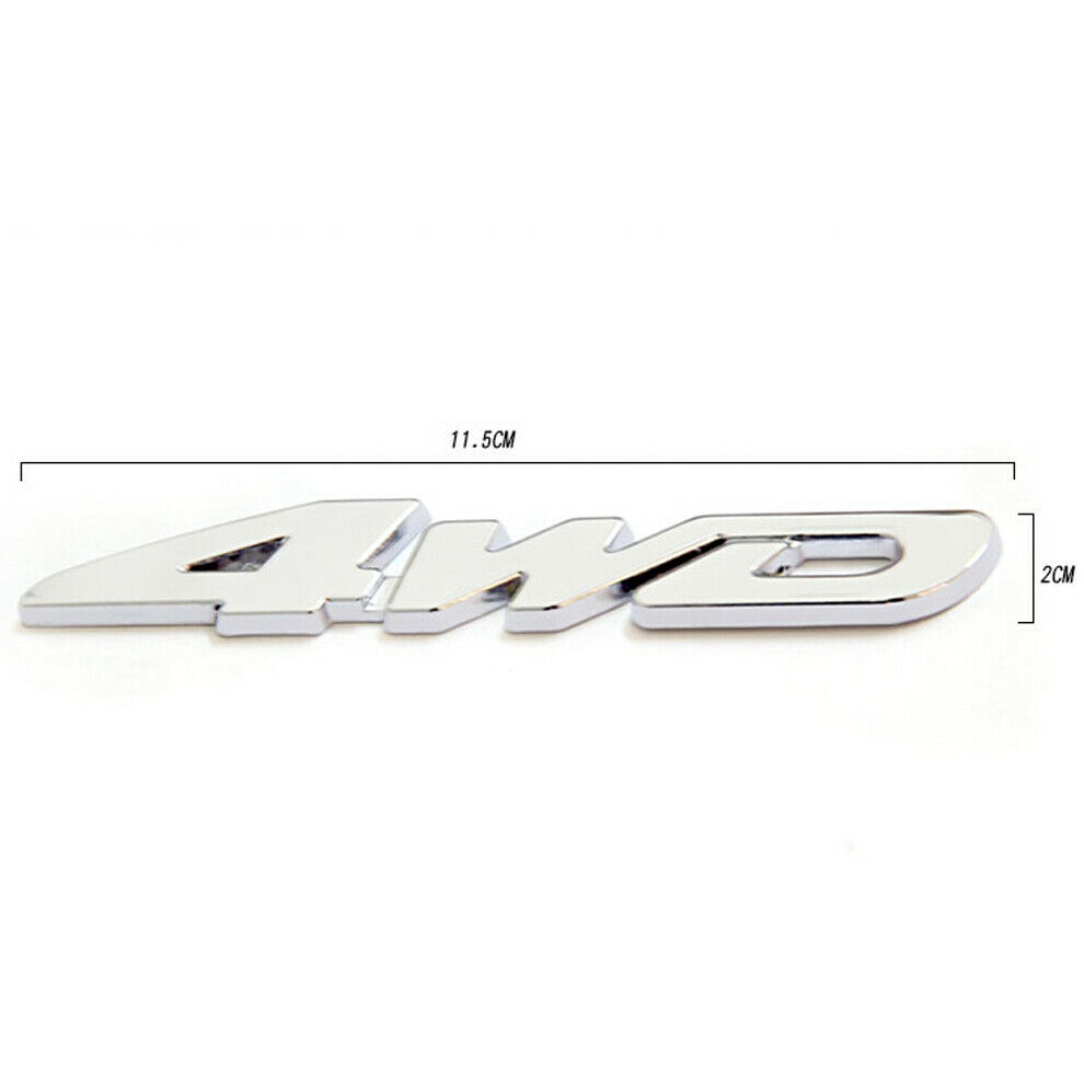1x 4WD 3D Silver Sticker Car Emblem Badge Decal Car Exterior Accessories Trim - Image 2