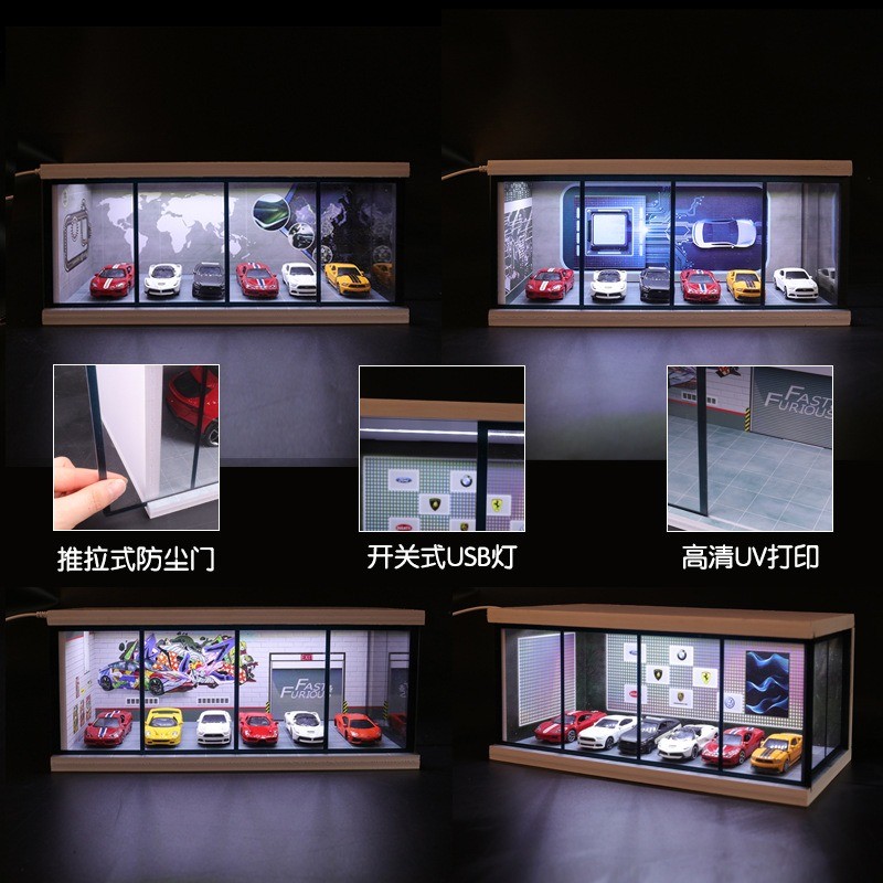 Diorama 1:64 Tech-Inspired Showroom Garage Model- Futuristic Car Display Cabinet - Image 2