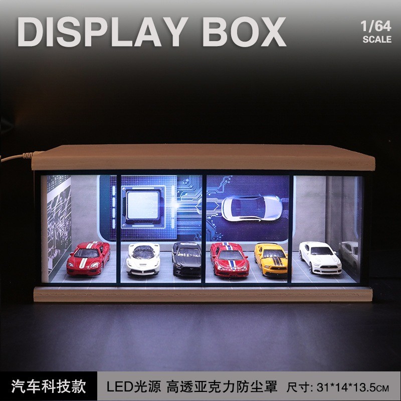Diorama 1:64 Tech-Inspired Showroom Garage Model- Futuristic Car Display Cabinet - Image 3