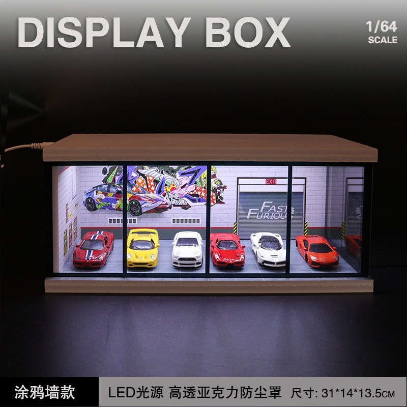 Diorama 1:64 Tech-Inspired Showroom Garage Model- Futuristic Car Display Cabinet - Image 4