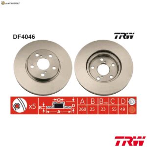 2x BRAKE DISCS DF4046 FOR TOYOTA 7A-FE 1.8L 4A-FE 1.6L 2C-T/TE3S-FE 2.0L 4cyl-